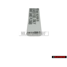 Γνήσιο VW Πινακίδα 'Αμόλυβδη Super' Premium Unleaded Fuel Only - 034010006C