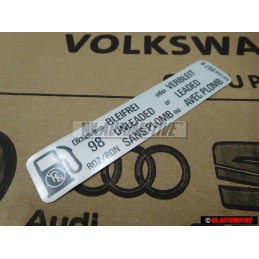 Γνήσιο VW Πινακίδα Bleifrei Unleaded Sans Plomb - 037010057R