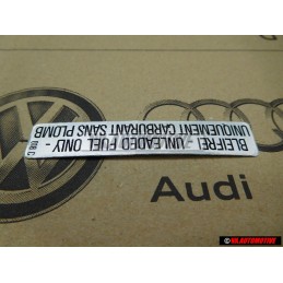 Γνήσιο VW Πινακίδα 'Unleaded' Fuel Only / Uniquement - 000010018C