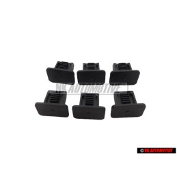 6x Γνήσιο VW Κλιπ Σατινέ Μαύρο - 357867646 9B9
