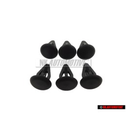 6x Γνήσιο VW Κλιπ Σατινέ Μαύρο - 801867299 01C