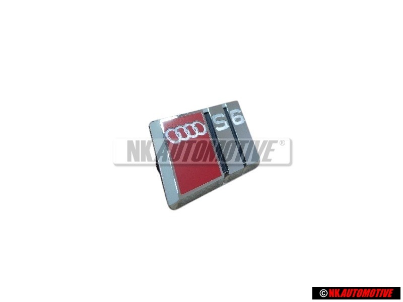 Γνήσιο Audi S6 Πλακέτα Σήμα Έμβλημα Τιμονιού Χρωμέ Κόκκινο - 4A0419685A