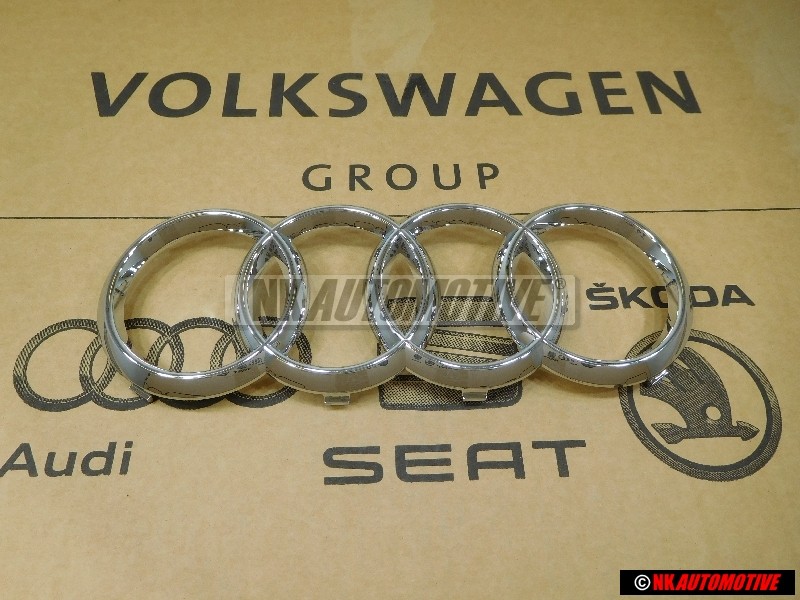 Γνήσιο Audi Δαχτυλίδια Εμπρόσθιο Σήμα Έμβλημα Μάσκας Χρωμέ - 8T0853605 2ZZ