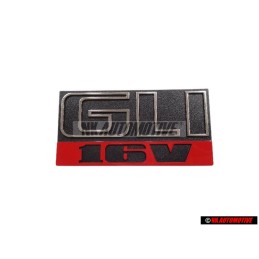 Γνήσιο VW GLI 16V Εμπρόσθιο Σήμα Έμβλημα Μάσκας Μάυρο Κόκκινο - 165853679E