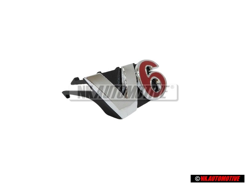 Γνήσιο VW V6 Εμπρόσθιο Σήμα Έμβλημα Μάσκας Χρωμέ Κόκκινο - 1J6853679A GQF