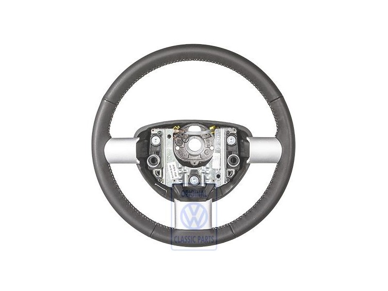 Γνήσιο VW Τιμόνι (Δέρμα) Μαύρο / Λευκό - 1C0419091DGYXX