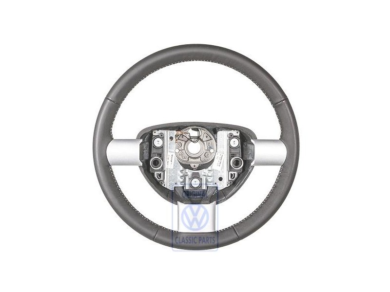 Γνήσιο VW Τιμόνι (Δέρμα) Μαύρο / Λευκό - 1C0419091DHYXX