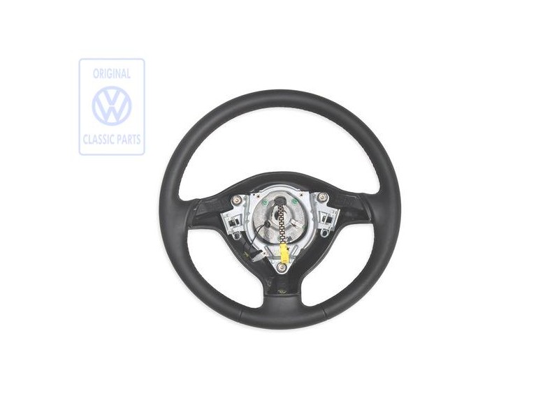 Γνήσιο VW Τιμόνι (Δέρμα) Μαύρο/Tropic Πορτοκαλί - 1E0419091E HCB