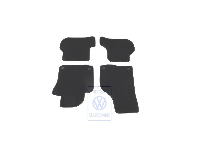 Γνήσιο VW 1 Σετ Πατάκια Μαύρο/Ασημί Γκρι - 1K1863011R RII
