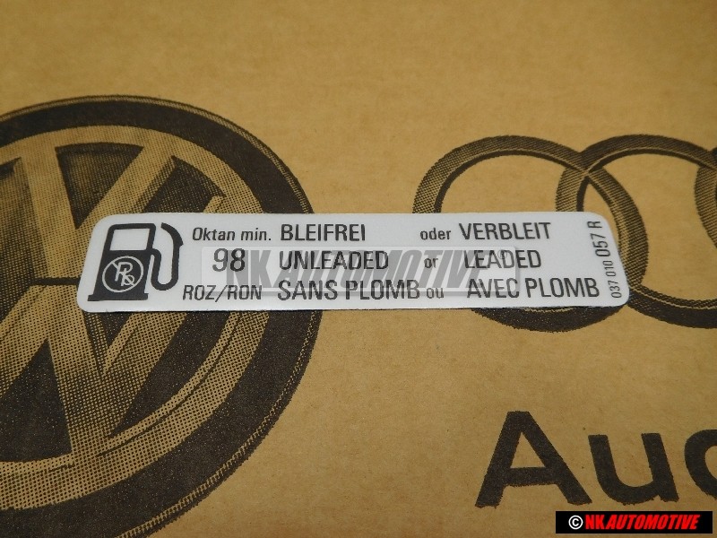 Γνήσιο VW Πινακίδα Bleifrei Unleaded Sans Plomb - 251010051T