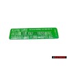 Γνήσιο VW Πινακίδα Min. Roz. 91 Unleaded Fuel - 034010018N