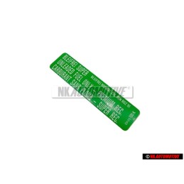 Γνήσιο VW Πινακίδα Min. Roz. 91 Unleaded Fuel - 034010018N