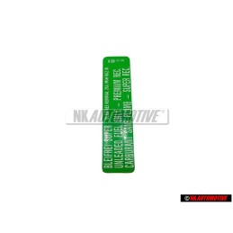 Γνήσιο VW Πινακίδα Min. Roz. 91 Unleaded Fuel - 034010018N
