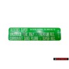 Γνήσιο VW Πινακίδα Min. Roz. 91 Unleaded Fuel - 034010018N