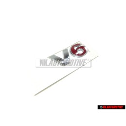 Γνήσιο VW V6 Οπίσθιο Σήμα Έμβλημα Χρωμέ Κόκκινο - 1J0853675H GQF