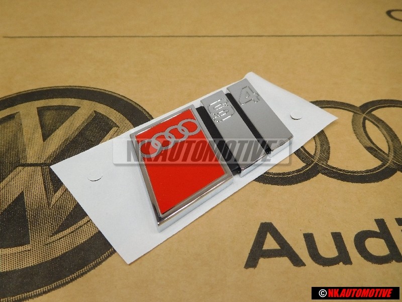 Γνήσιο Audi S4 Οπίσθιο Σήμα Έμβλημα Χρωμέ Κόκκινο - 8D0853737B 2ZZ